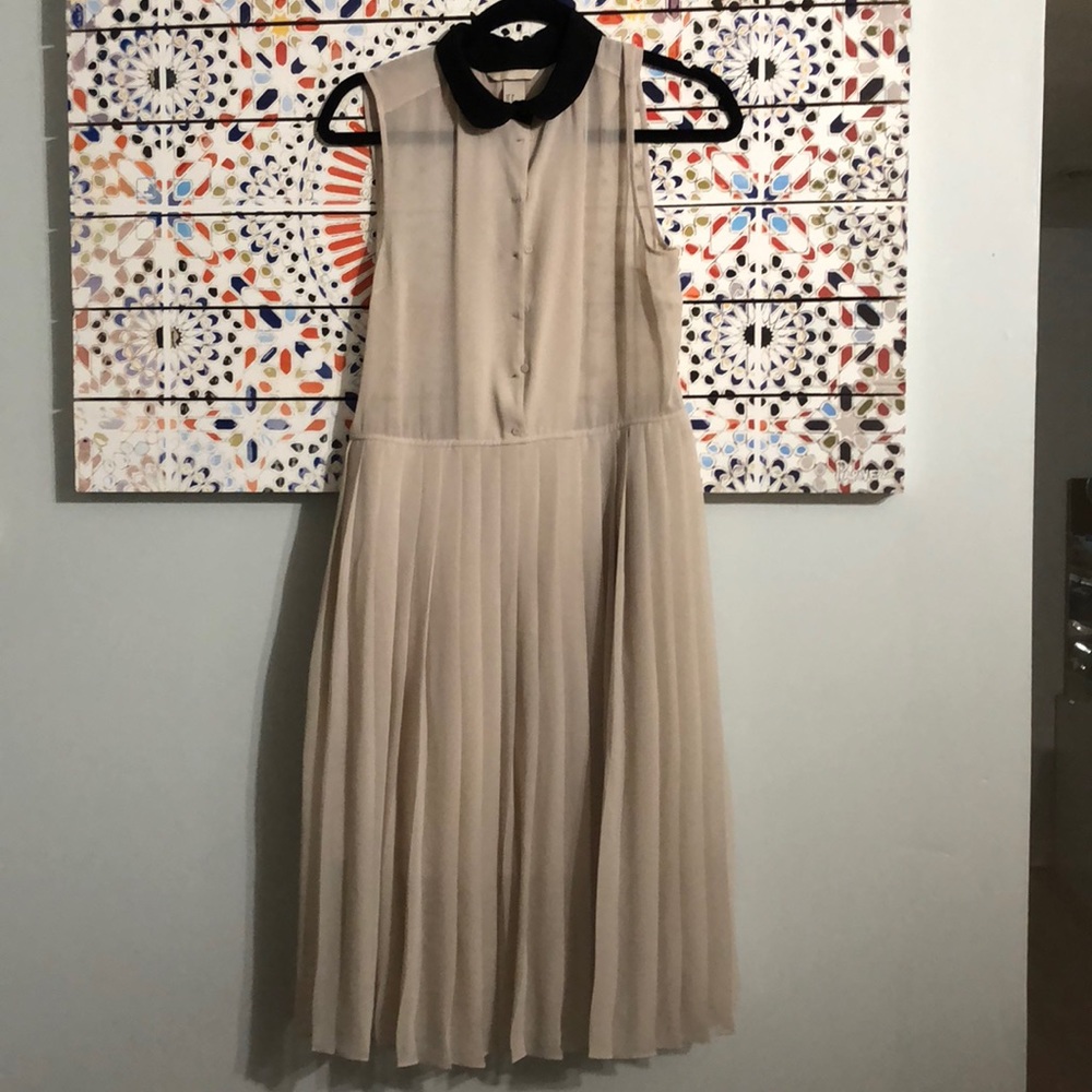 H&M sheer pleated dress sz 8